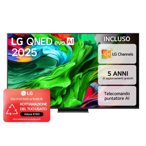 LG QNED evo AI 75'' Serie QNED86 75QNED86A6A, MiniLED 4K, Dimming Pro, Dolby Vision, SMART TV 2025