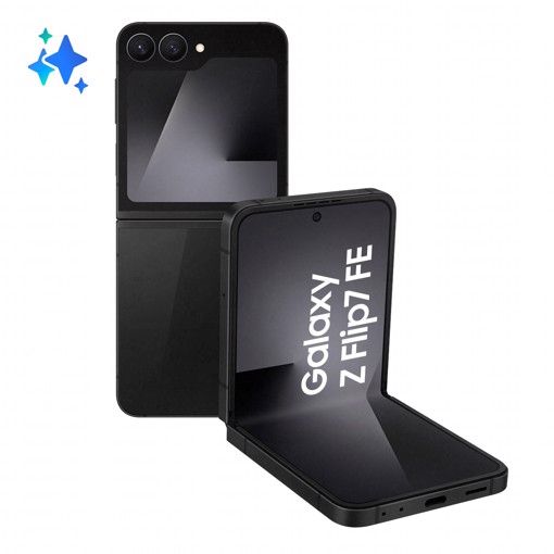 Samsung Galaxy Z Flip7 FE Smartphone AI, RAM 8GB, 256GB, Display 3,4" Super AMOLED/6,7" Dynamic AMOLED 2X, Fotocamera 50MP, Black