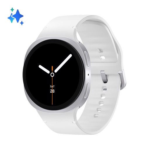 Samsung Galaxy Watch8 (Silver, BT, 44mm) Smartwatch Galaxy AI, allenatore personale, design resistente agli urti, processore 3nm, monitoraggio attività fisica e sonno, One UI 8