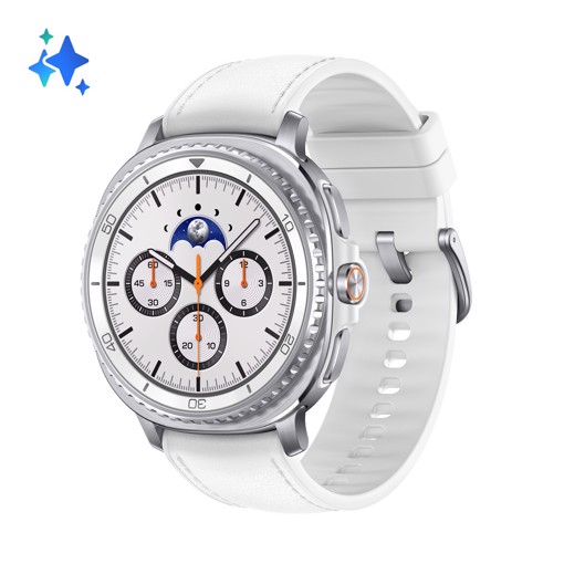 Samsung Galaxy Watch8 Classic (White, BT, 46mm) Smartwatch Galaxy AI, design resistente agli urti, lunetta girevole, processore 3nm, monitoraggio attività fisica e sonno, One UI 8