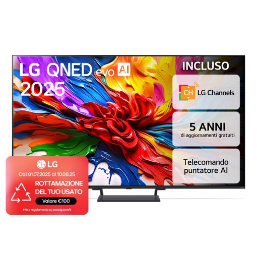LG QNED evo AI 65'' Serie QNED93 65QNED93A6A, MiniLED 4K, Precision Dimming, Dolby Vision, SMART TV 2025