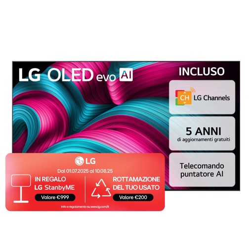 LG OLED evo AI OLED83C54LA TV Serie C5 83'' 4K, α9 Gen8, Brightness Booster, 40W, 4 HDMI, VRR 144Hz, Smart TV WebOS 25