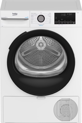Beko BMGT491SBI_IT 9kg, Classe C, motore inverter, Display digitale, funzione a vapore SteamCure™, colore Bianco, oblò Nero