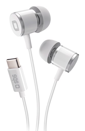 SBS TEEARTYCW cuffia e auricolare Cablato In-ear Musica e Chiamate USB tipo-C Bianco