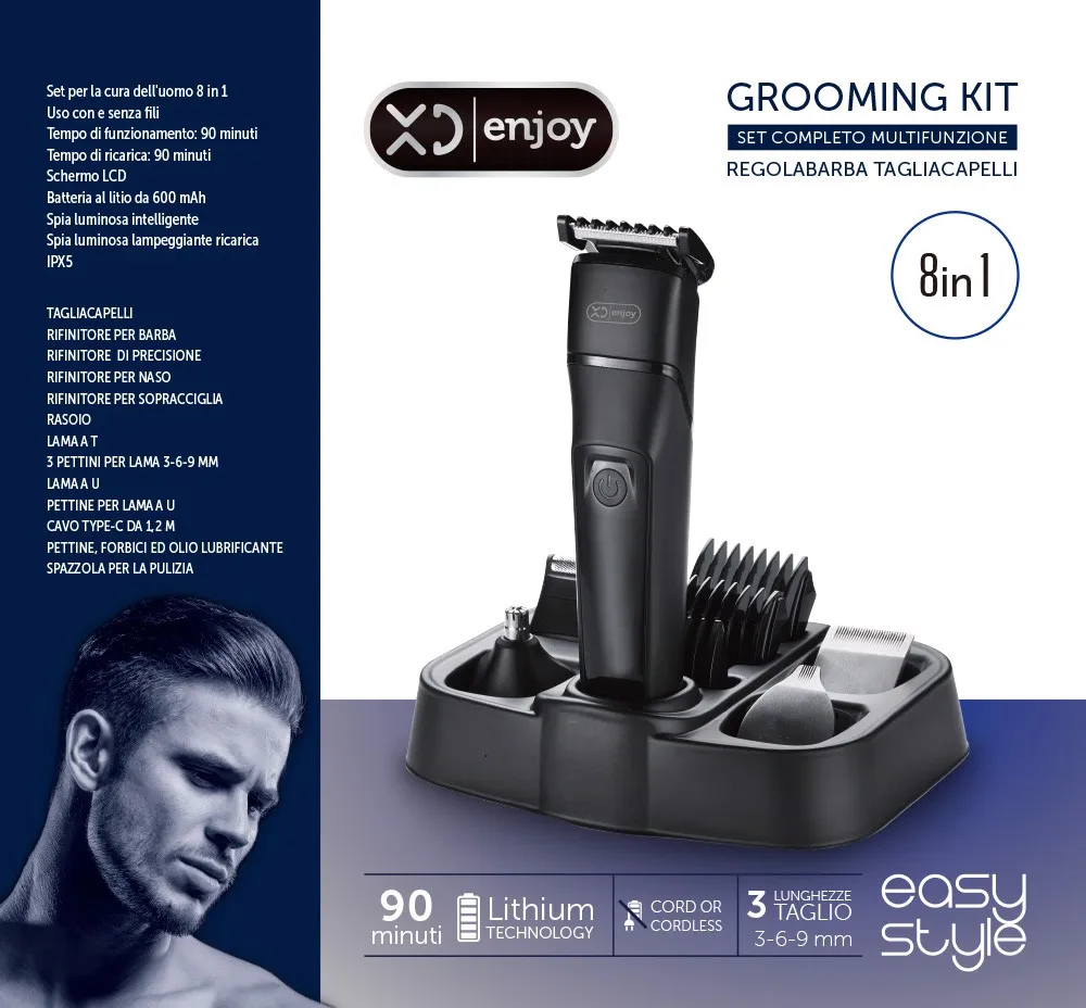 Rasoio Elettrico Regola Barba Taglia Capelli Batteria Ricaricabile 3 - Foto 8