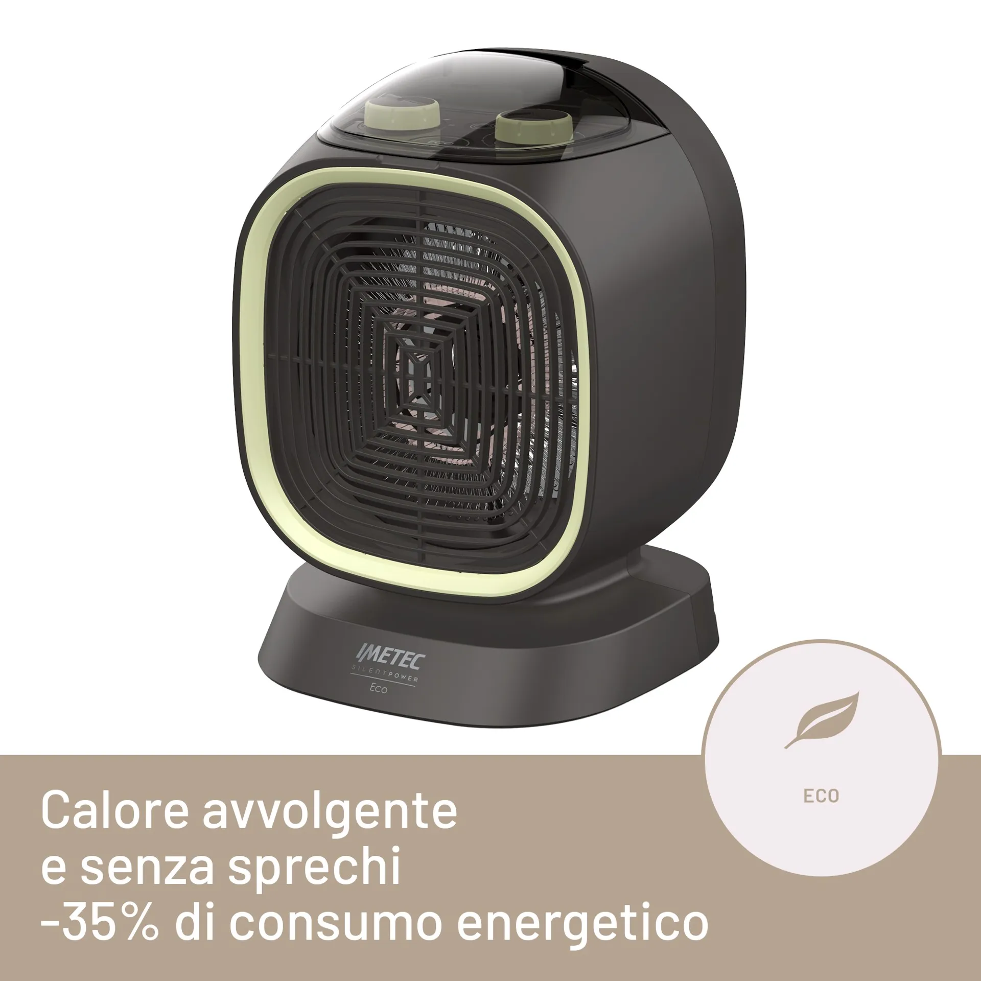 Stufetta Elettrica PTC Silenziosa 1500W – Termoventilatore Con Timer 12h, Oscillazione 70°, Display LED, Protezioni Antiribaltamento E Surriscaldamento, Per Camera E Ufficio