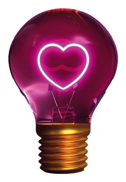 Lampadina decorativa cuore 1xtype-c, rosa