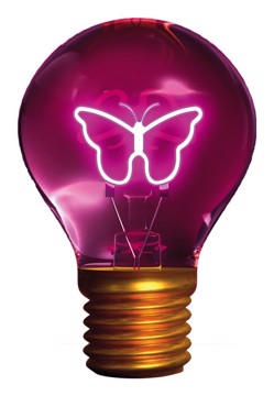 Lampadina decorativa farfalla 1xtype-c, rosa