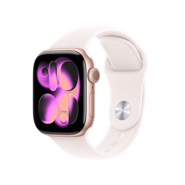 Apple Watch Series 11 GPS 42mm Cassa Alluminio Oro Rosa con Band Rosa Fard - M/L