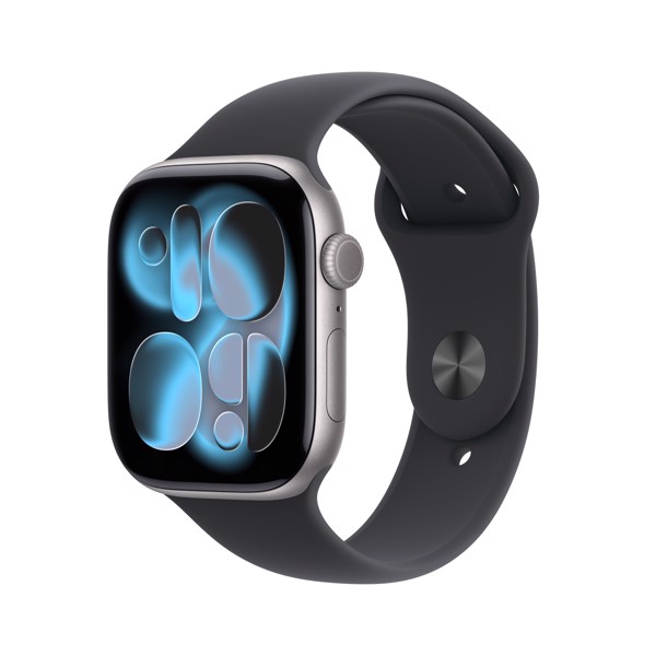 Apple Watch Series 11 GPS 46mm Cassa Alluminio Grigio Siderale con Sport Band Nero - M/L