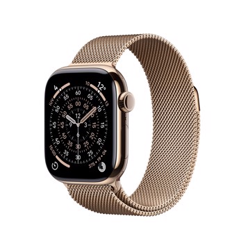Apple watch series 11gps + ce with gold milanese loop