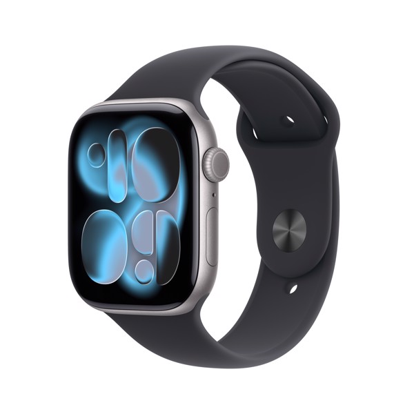 Apple Watch Series 11 GPS + Cellular 46mm Cassa Alluminio Grigio Siderale con Sport Band Nero - M/L