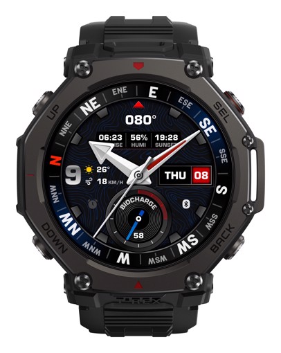 Amazfit T-Rex 3 Pro 3,81 cm (1.5") AMOLED 48 mm Digitale Touch screen Nero GPS (satellitare)