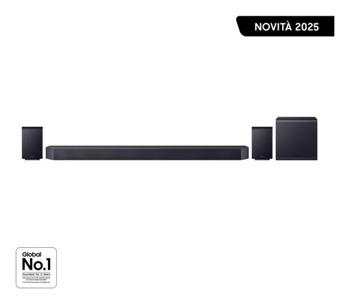 Samsung Soundbar HW-Q990F/ZF, Audio 11.1.4 canali, Wireless Dolby Atmos, 2025