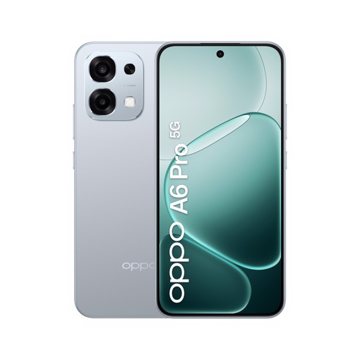 OPPO A6 Pro 5G Smartphone, Foto AI 50MP, Frontale 16MP, Display 6.57” 120HZ AMOLED FHD+, 6500mAh, RAM 8(Esp8GB)+ROM 256GB (esp2TB), IP69, [Versione Italia], Lunar Titanium