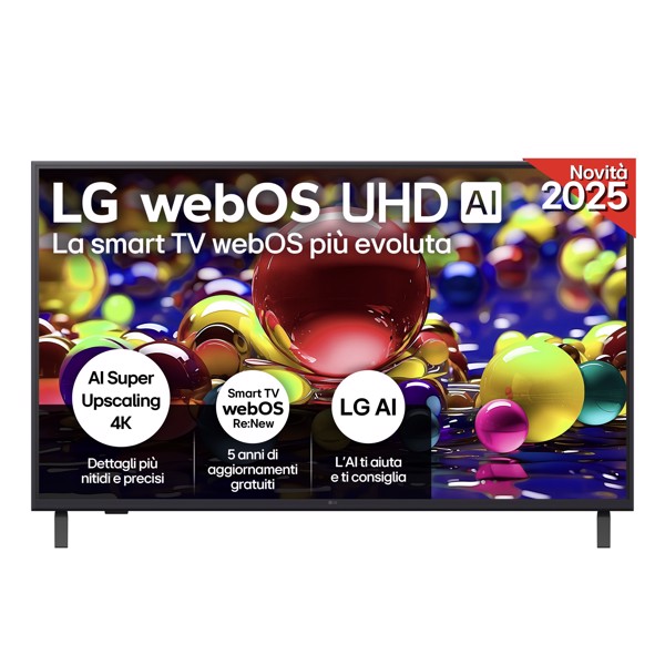 LG UHD AI 43UA74006LB TV webOS Serie UA74 43'' 4K, α7 Gen8, HDR10, 20W, 3 HDMI con Game Optimizer, Smart TV WebOS 2025