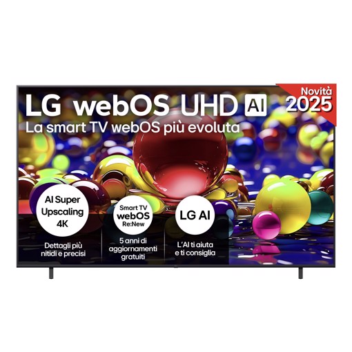 LG UHD AI 86UA74006LB TV webOS Serie UA74 86'' 4K, α7 Gen8, HDR10, 20W, 3 HDMI con Game Optimizer, Smart TV WebOS 2025