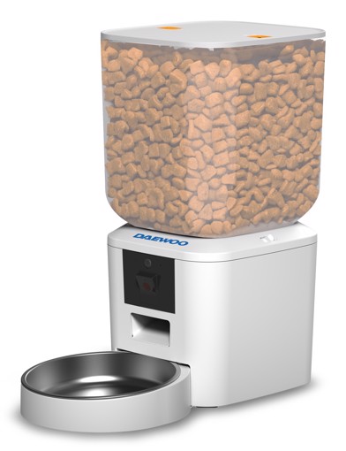 Daewoo D-QQ029-7L distributore di cibo e acqua per cani e gatti Acrilonitrile butadiene stirene (ABS), Acciaio inox Bianco Universale Alimentatore automatico per animali domestici
