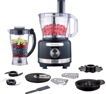 Robot da cucina multifunzione nero 3lt 1000w 10in1 frullato