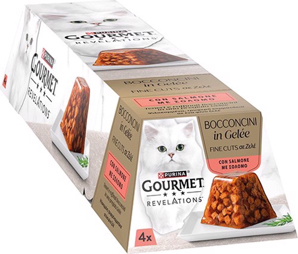 GOURMET 12597841 REVELATIONS Bocconcini in Gelée con Salmone per gatto Adulto 4x57 g