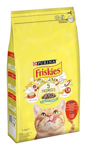Friskies 12590463 cibo secco per gatti 2 kg Adulto Manzo, Pollo, Vegetale