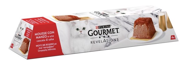 GOURMET 12455642 REVELATIONS per gatto Adulto Mousse con Manzo 4x57 g