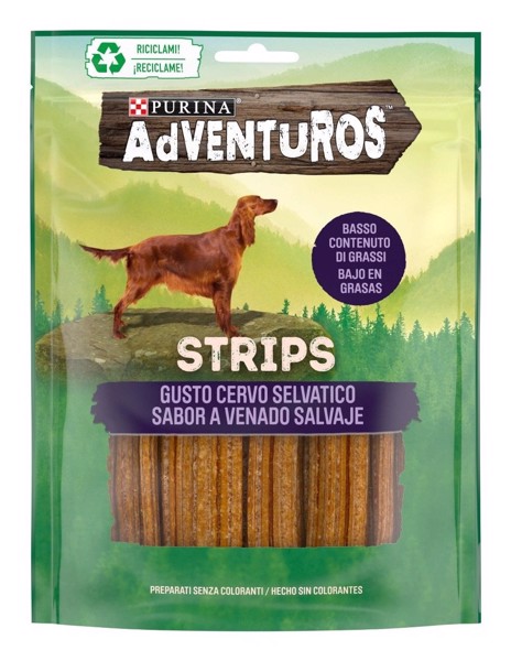 ADVENTUROS 12332735 Strips Snack Cane al gusto Cervo 90 g