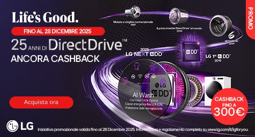 25 anni di DirectDrive... e il cashback continua! Acquista ora e ricevi fino a €300 di cashback 