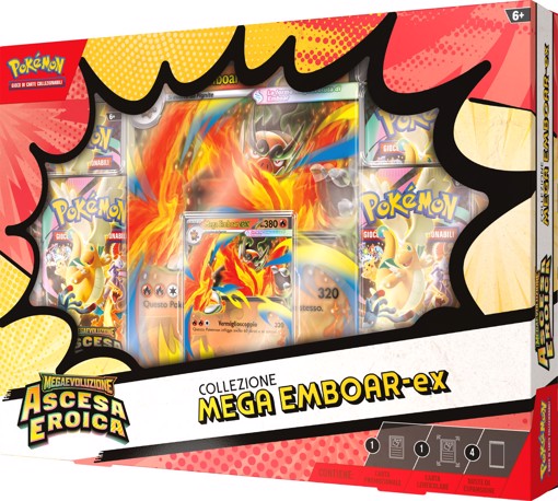 Pokémon Collezione Mega Emboar-EX, Mega Feraligatr-EX e Mega Meganium-EX dell'Espansione Megaevoluzione - Ascesa Eroica