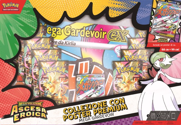 Pokémon Collezione con Poster Premium di Mega Lucario-ex e Mega Gardevoir-ex (IT)