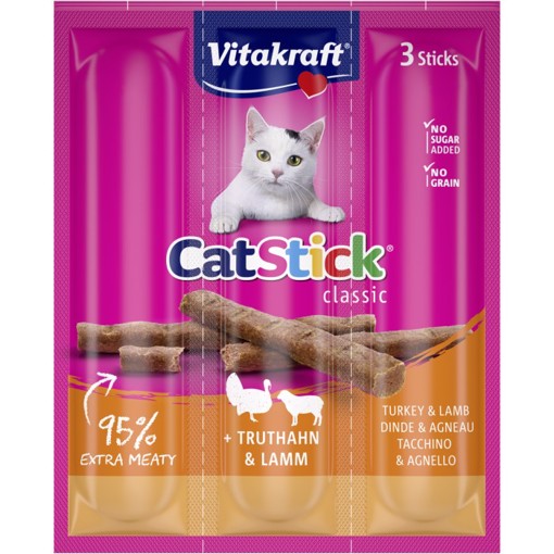 Vitakraft Cat Stick Gatto Spuntini Agnello, Turchia