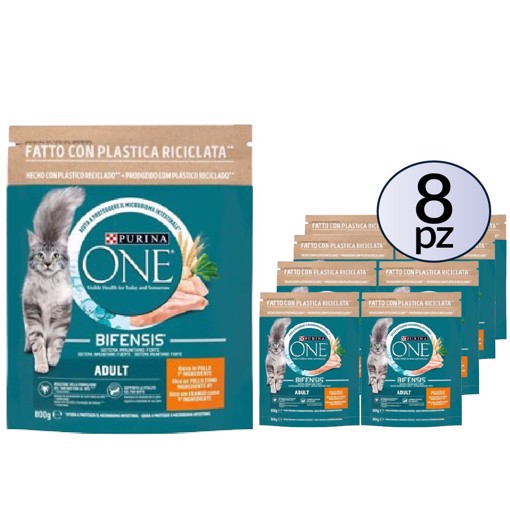 Bifensis cibo secco per gatto Adulto Pollo 800g PACK 8 Confezioni
