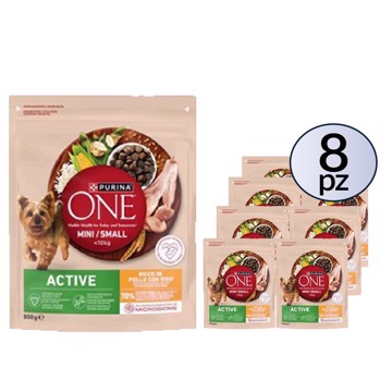 Cibo secco per cani Adulti 5-10kg Pollo, Riso 800g PACK 8 Confezioni