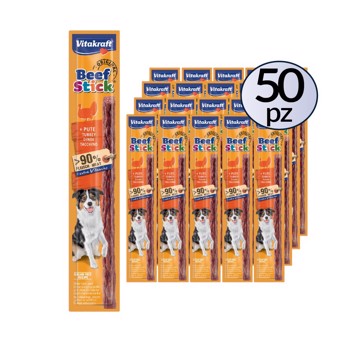 Beef-Stick per cani con tacchino 12g PACK 50 Confezioni