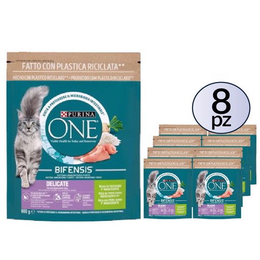 Bifensis cibo secco per gatto Adulto Tacchino 800g PACK 8 Confezioni