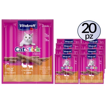 Cat-Stick mini tacchino e agnello 3x18g PACK 20 Confezioni