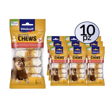 Chews Delicious ossi nodati S con pollo 5pz PACK 10 Confezioni