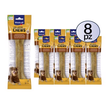Chews Long Lasting osso pelle di bovino 22cm PACK 8 Confezioni