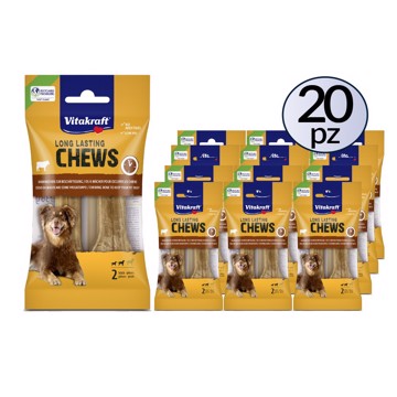 Chews Long Lasting osso pelle di bovino 8cm 2px PACK 20 Confezioni