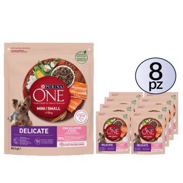 Cibo secco per cani Adulti 5-10kg Salmone, Riso 800g PACK 8 Confezioni