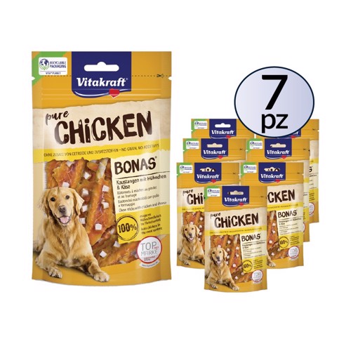 Pure Chicken Bonas bastoncini pollo e formaggio 80g PACK 7 Confezioni