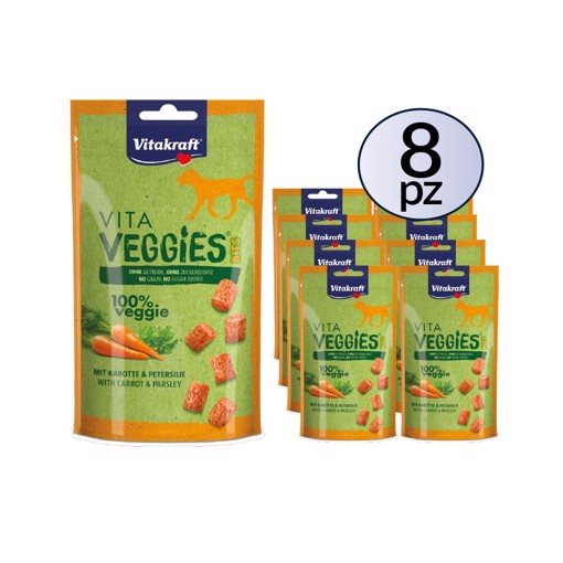 Veggie Bits carota per cane 40g PACK 8 Confezioni