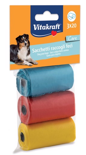Vitakraft 955 sacchetto per feci di cane e gatto 60 pz Plastica Monouso