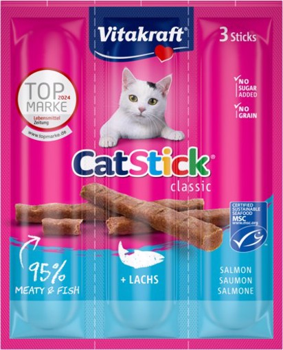 Vitakraft Cat Stick Gatto Spuntini Salmone 18 g