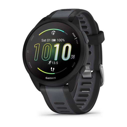 Garmin Forerunner 165 Music 3,05 cm (1.2") AMOLED 43 mm Digitale 390 x 390 Pixel Touch screen Nero GPS (satellitare)