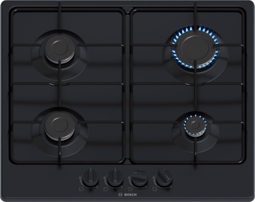 Bosch Serie 4 PGP6B6K80 Piano cottura a gas 60 cm 4 fuochi Acciaio Nero