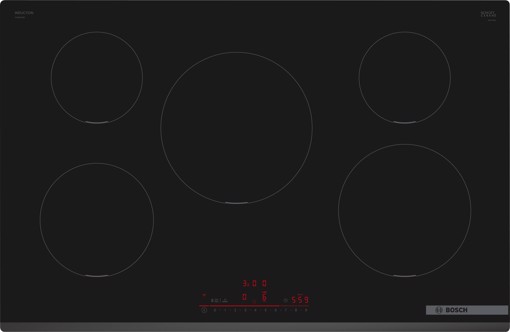 Bosch Serie 6 PIV831HB1E Piano cottura a induzione 80 cm 5 zone standard Nero