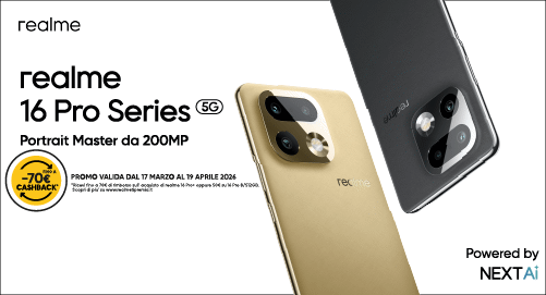 REALME TI PREMIA: RICEVI FINO A €70 DI CASHBACK CON IL NUOVO REALME 16PRO