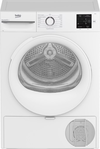 Beko BMT491WI_IT, Asciugatrice 9kg, Classe C, Linea Estetica NX, motore inverter, Display digitale, colore Bianco, oblò Bianco