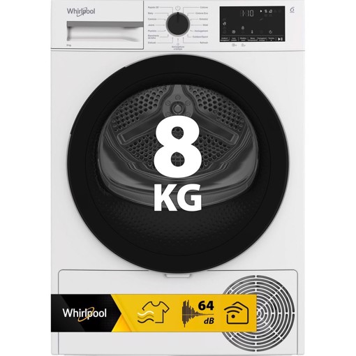 Whirlpool C WD 83M WBS IT, Capacità 8kg, classe D, colore White, Display digitale XL